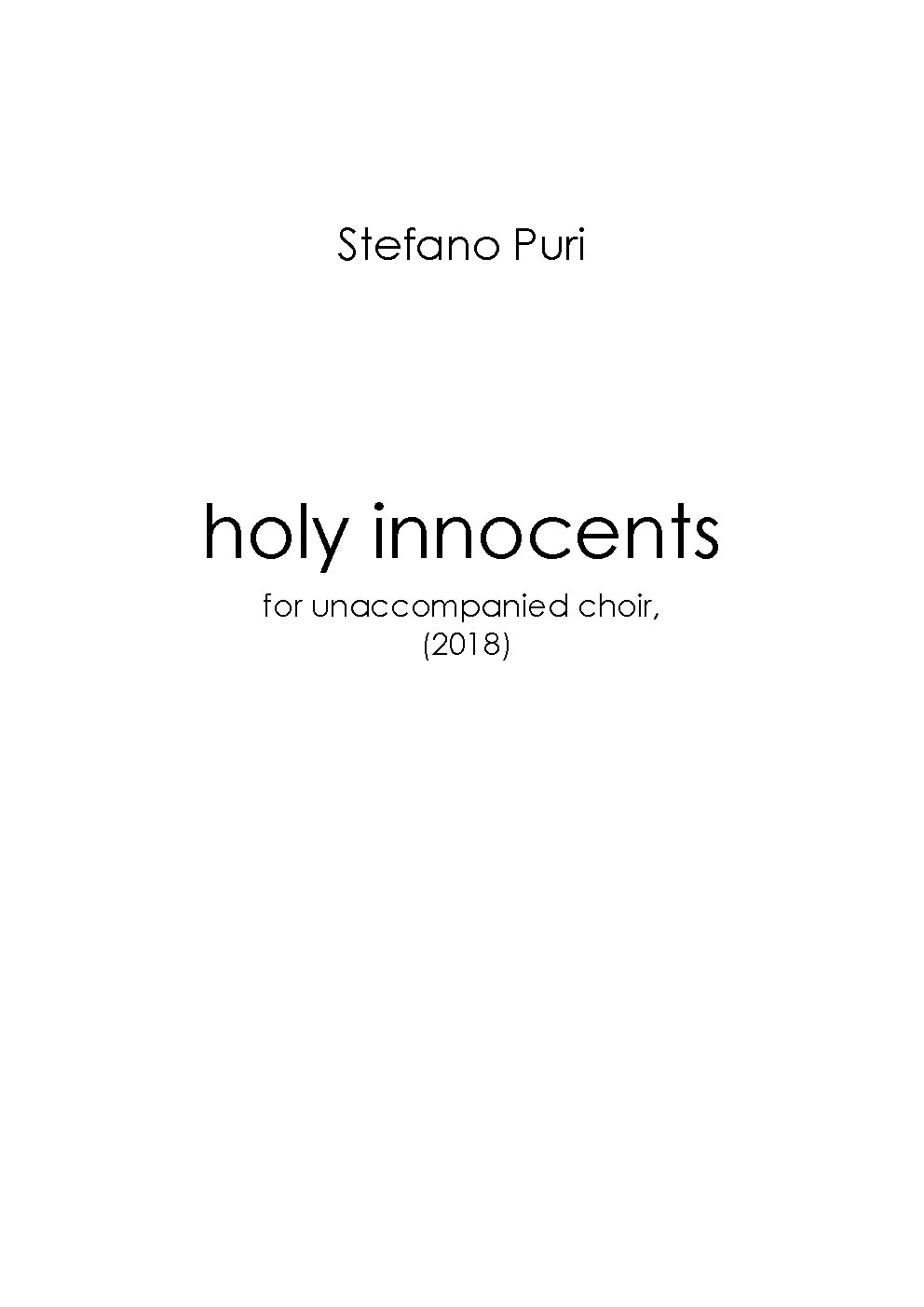 Holy Innocents (a lullaby)