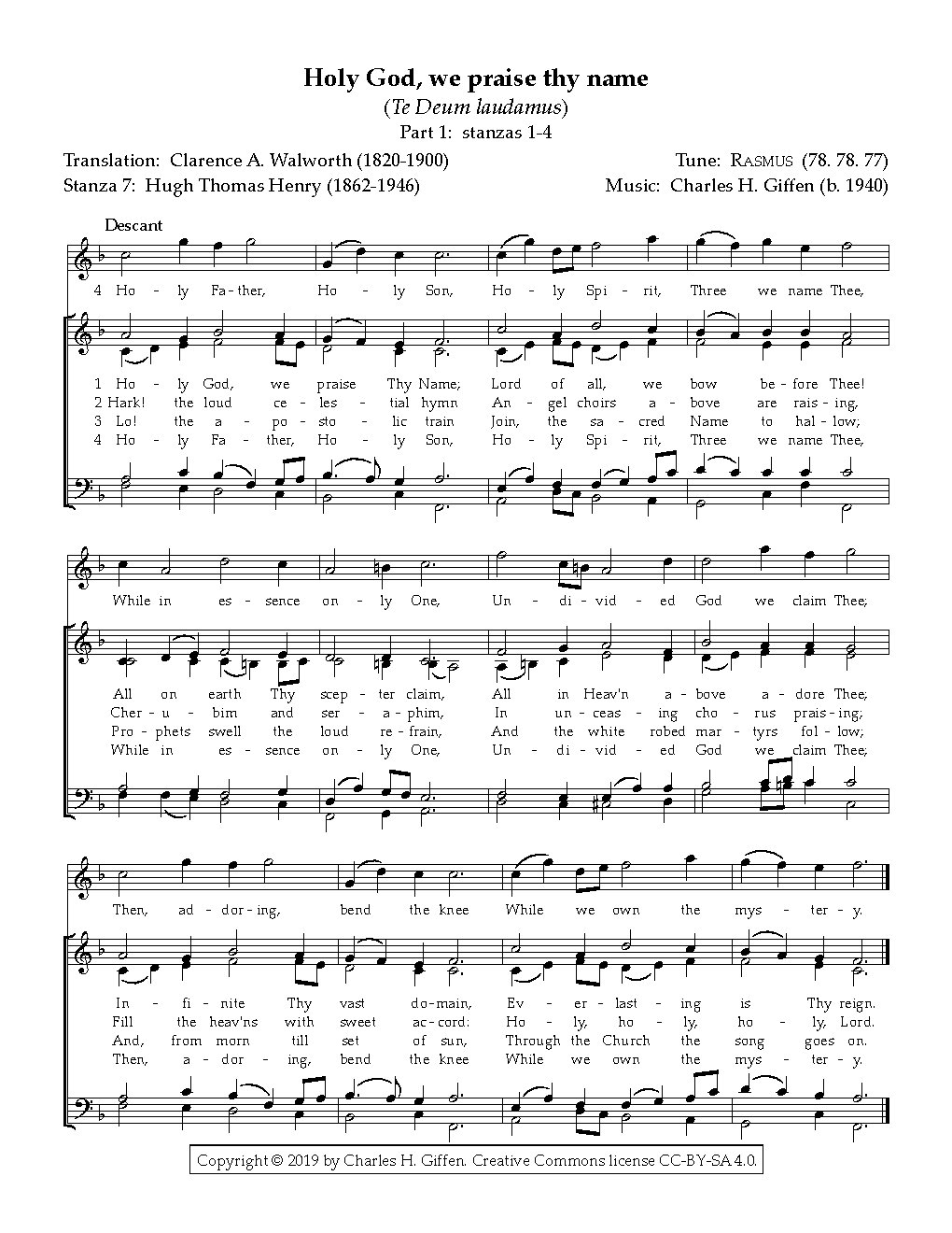 Holy God, we praise thy name