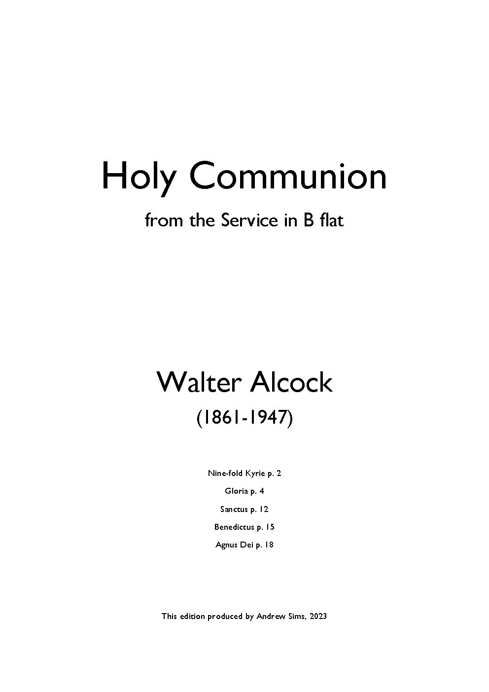 Holy Communion from the Service in B flat - Choir Script PDF Thumbnail