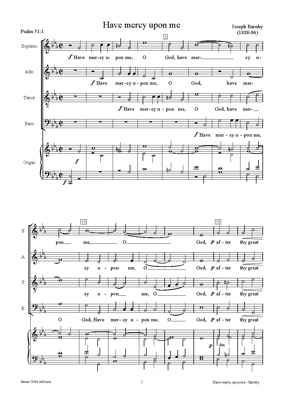 Have mercy upon me, O God - Choir Script PDF Thumbnail