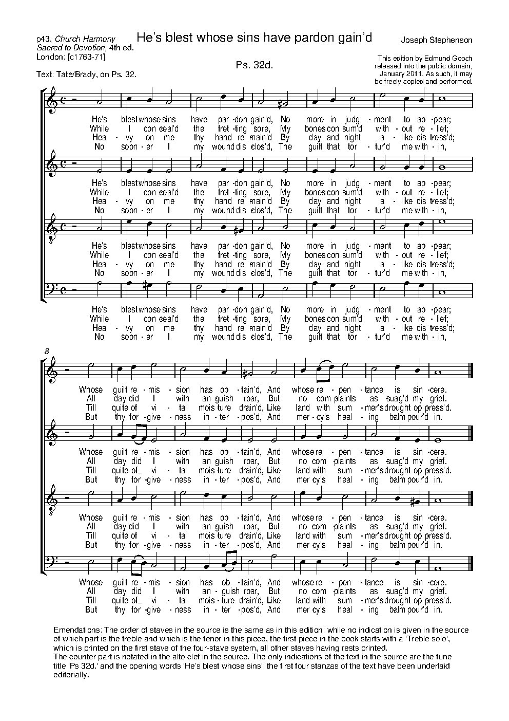 He's blest whose sins have pardon gained