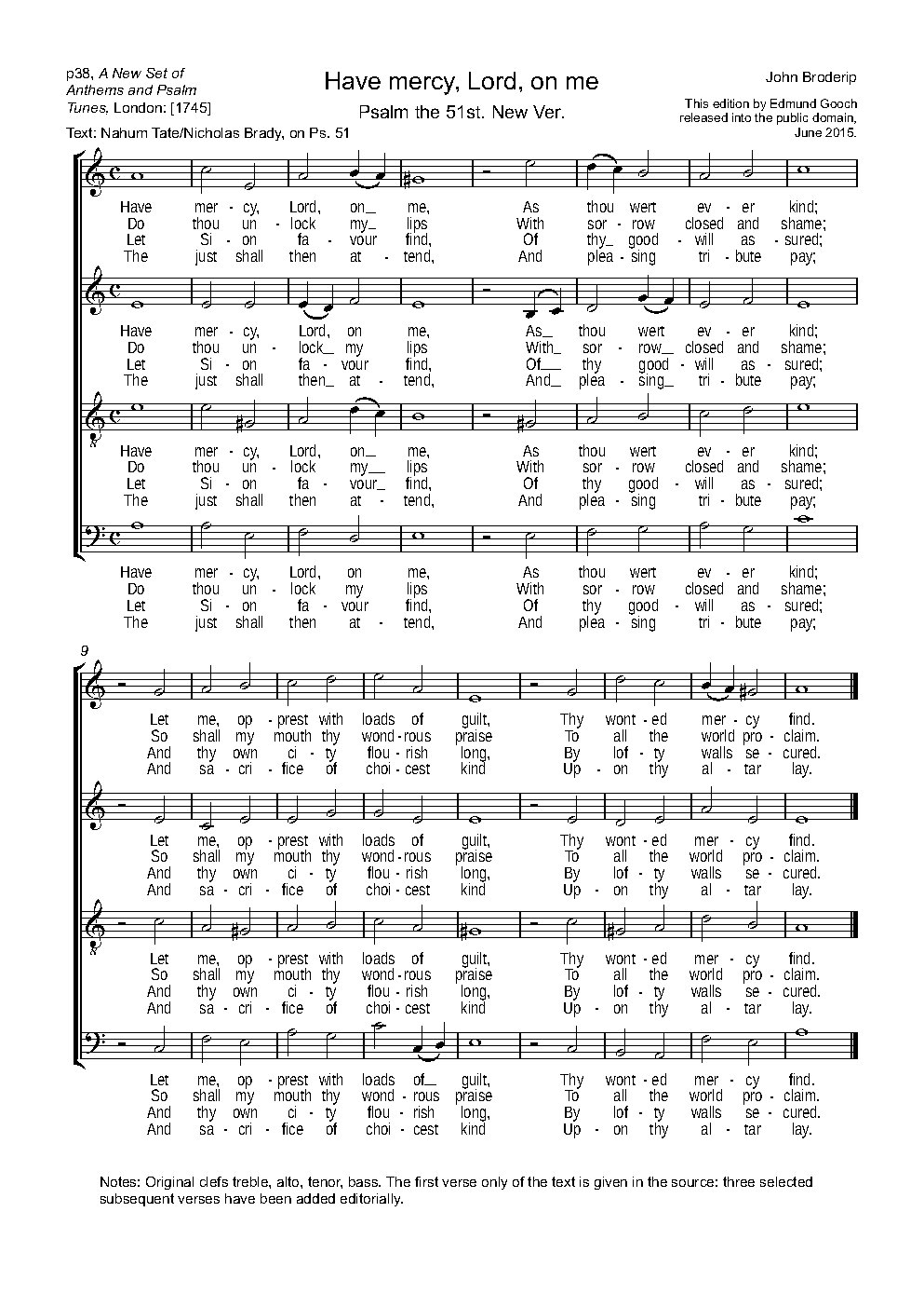 Have mercy, Lord, on me - Choir Script PDF Thumbnail