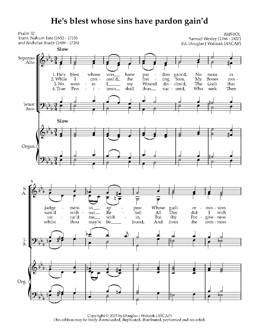 He's blest whose sins have pardon gain'd
