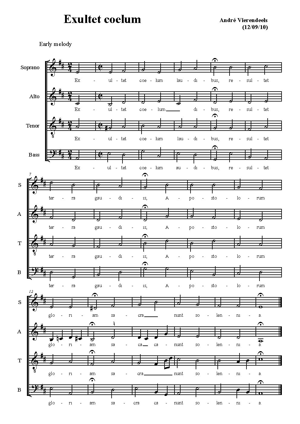 Exultet coelum I