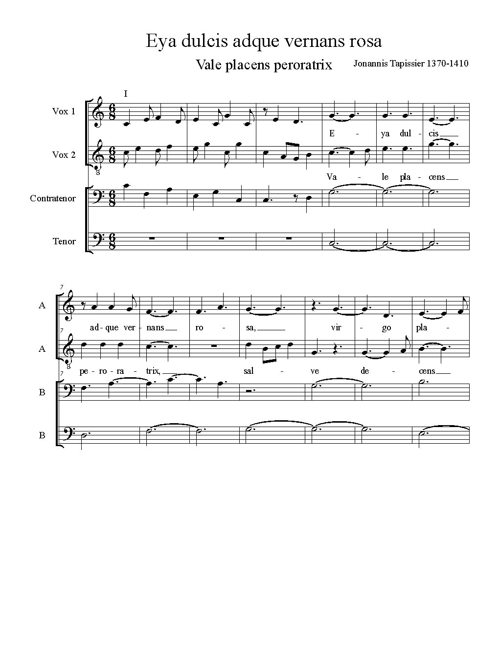 Eya dulcis adque vernans rosa - Choir Script PDF Thumbnail
