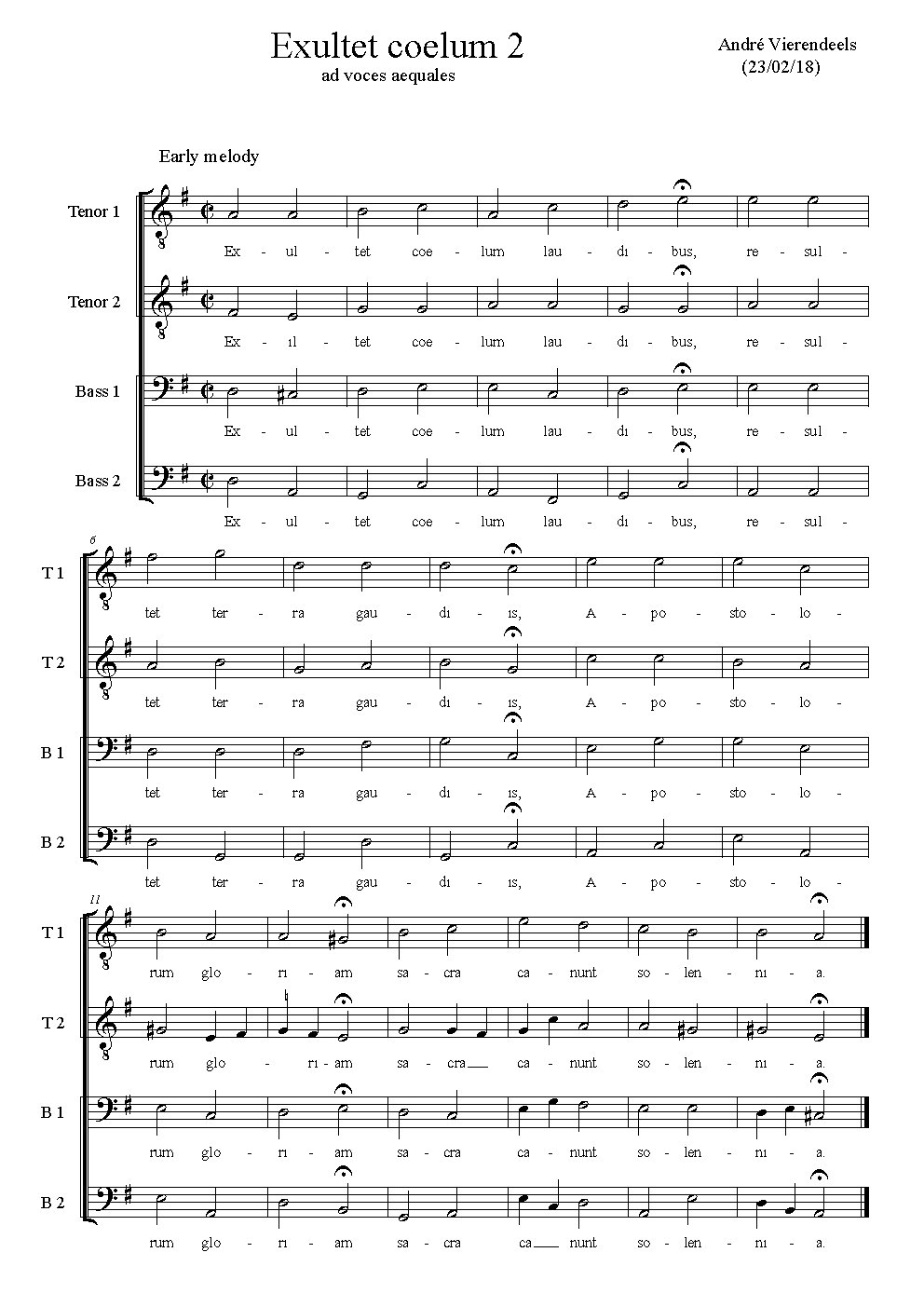 Exultet coelum II - Choir Script PDF Thumbnail