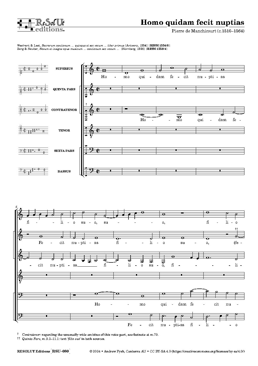 Homo quidam fecit nuptias (2.p. Gaudeamus et exultemus) - Choir Script PDF Thumbnail