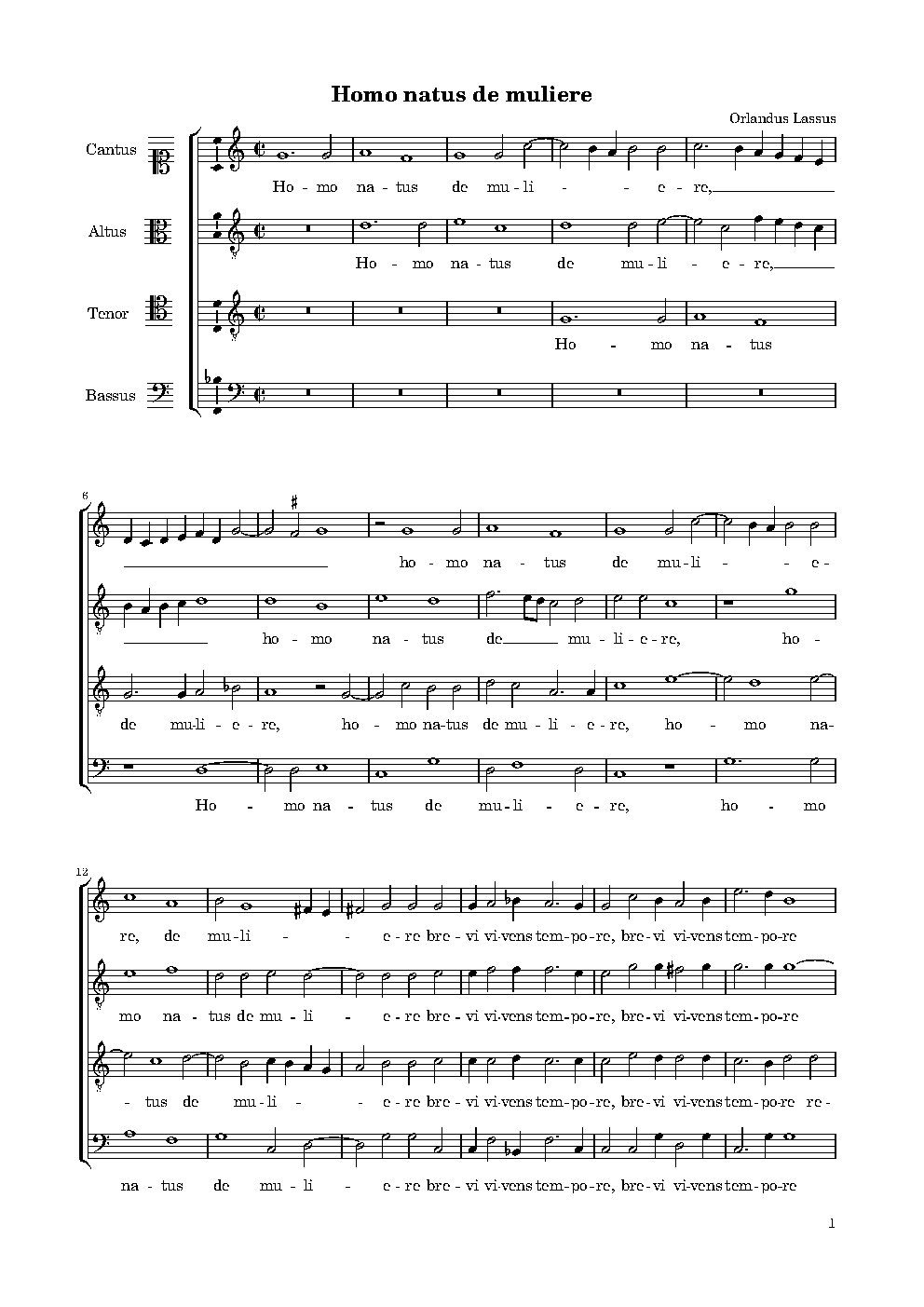 Homo natus de muliere - Choir Script PDF Thumbnail