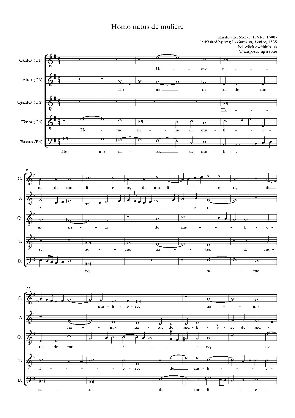 Homo natus de muliere - Choir Script PDF Thumbnail