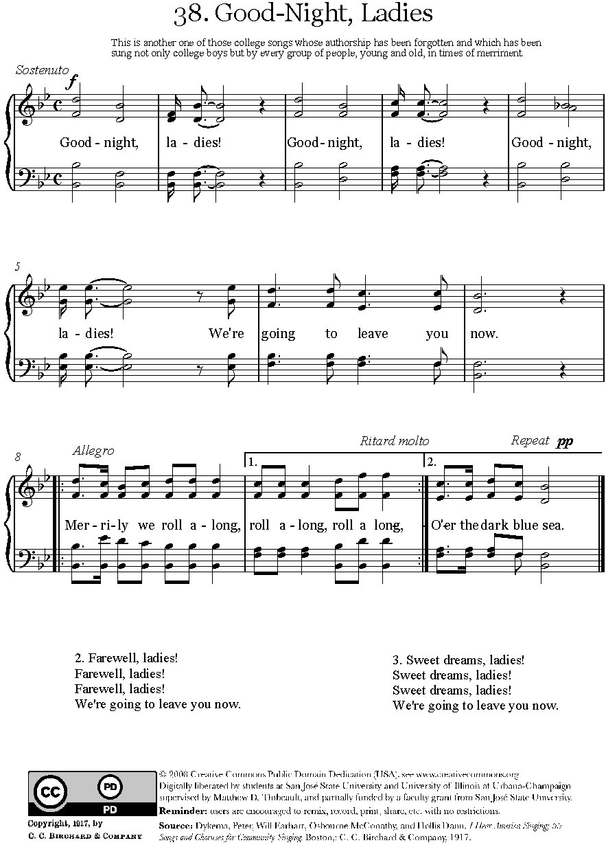 Good night ladies - Choir Script PDF Thumbnail