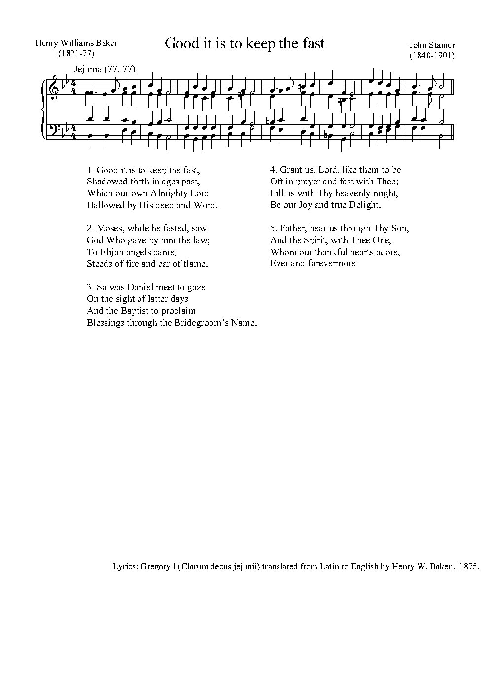 Good it is to keep the fast - Choir Script PDF Thumbnail