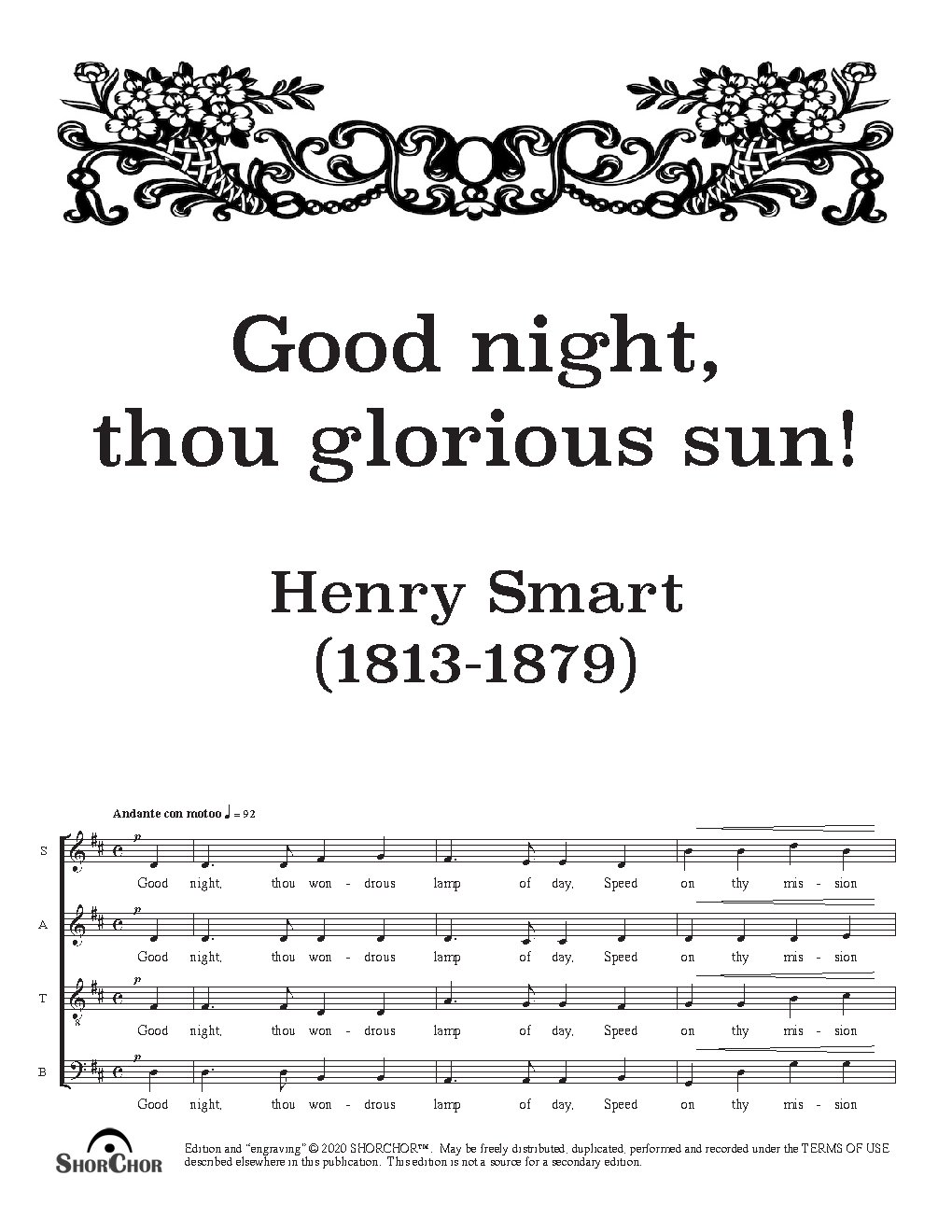 Goodnight, thou glorious sun!