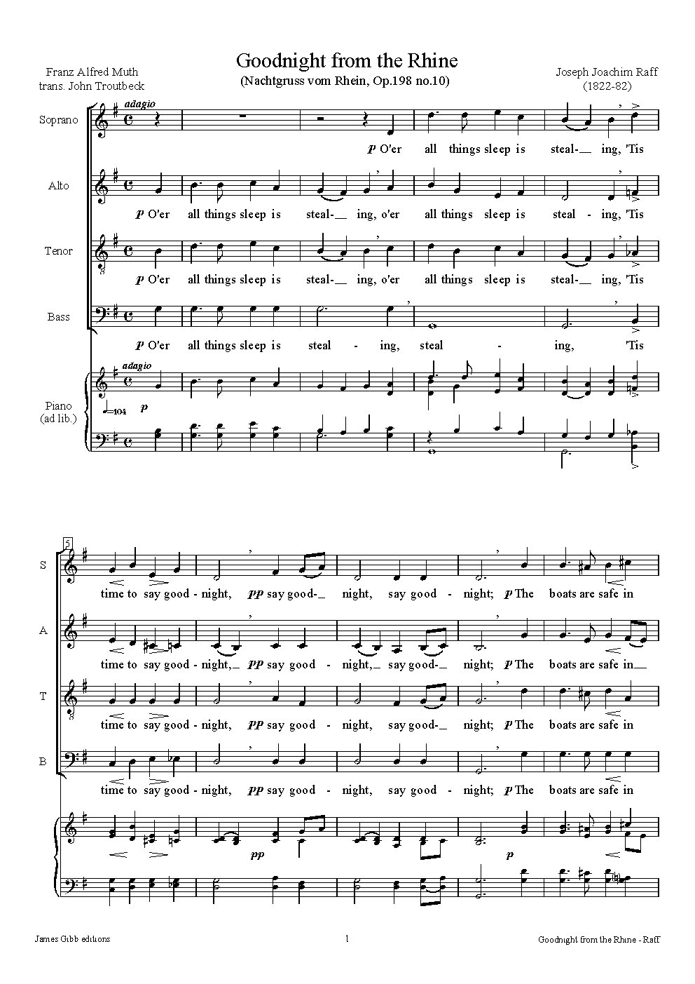 Goodnight from the Rhine - Choir Script PDF Thumbnail