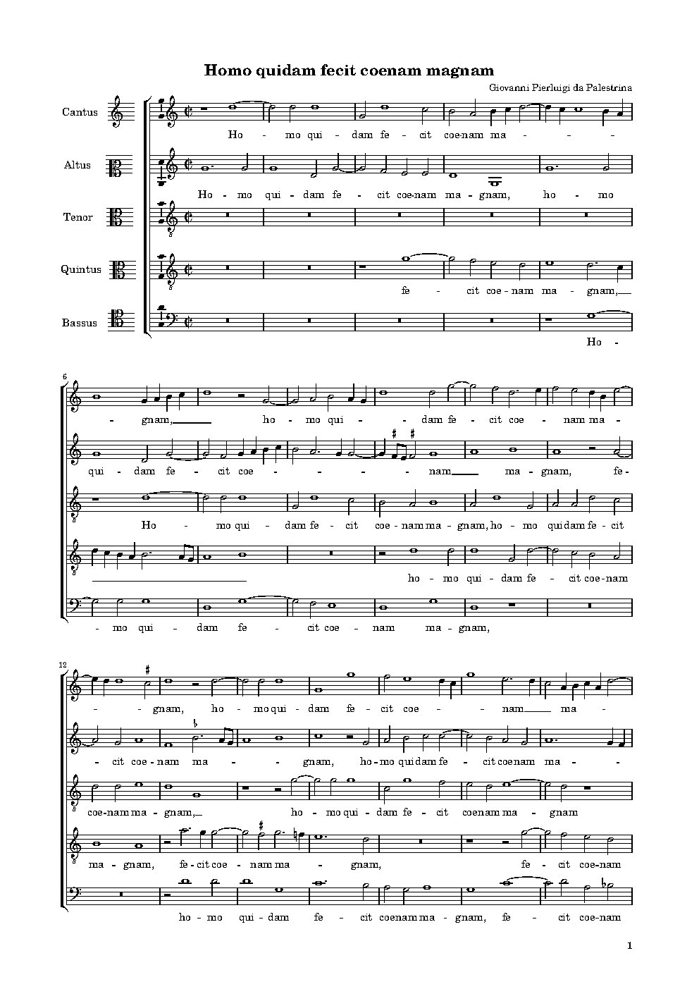 Homo quidam fecit coenam magnam - Choir Script PDF Thumbnail