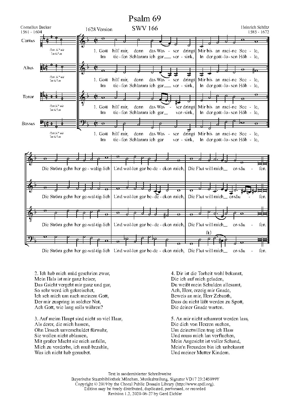 Gott hilf mir, denn das Wasser dringt, SWV 166