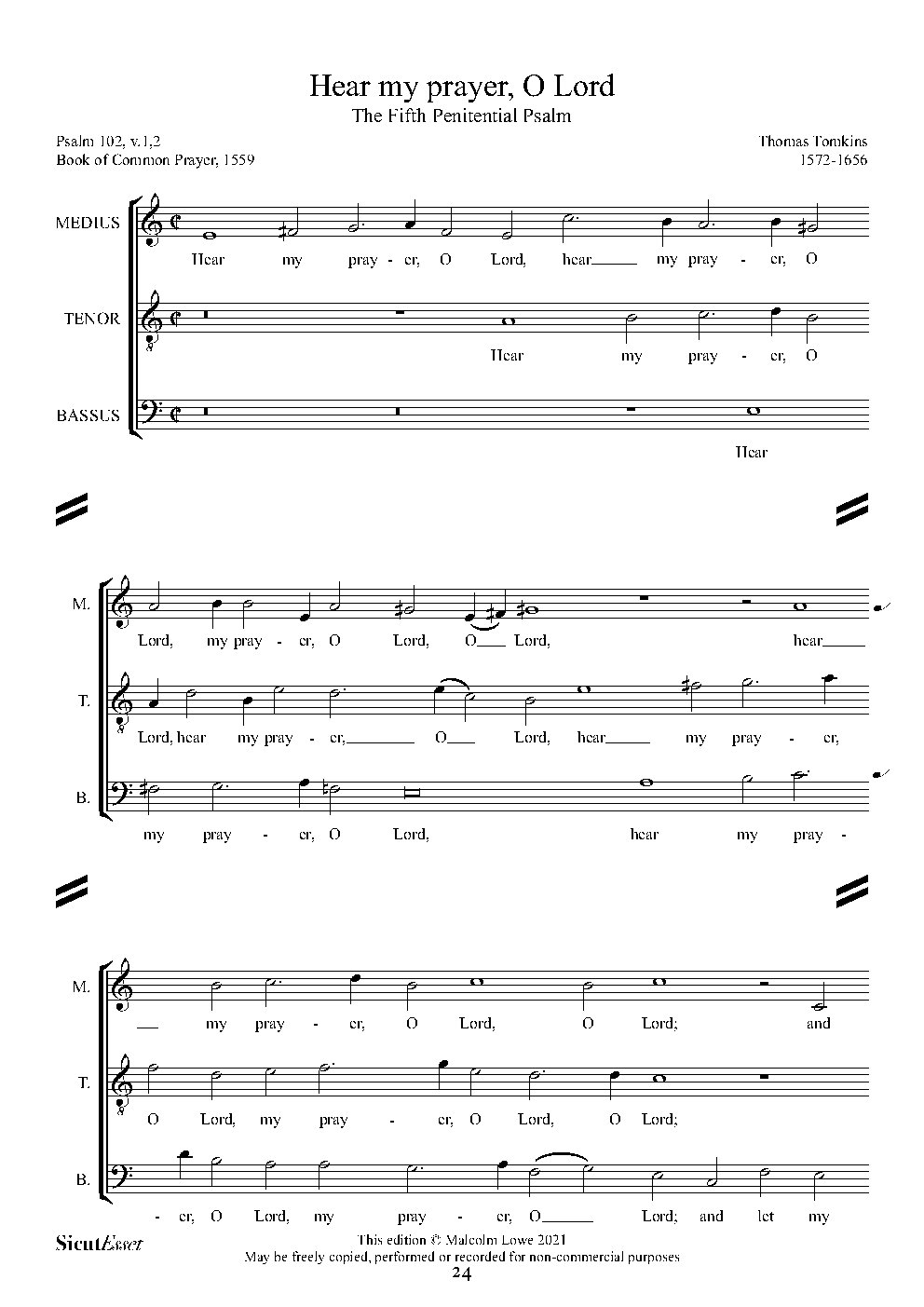 Hear my prayer, O Lord - Choir Script PDF Thumbnail