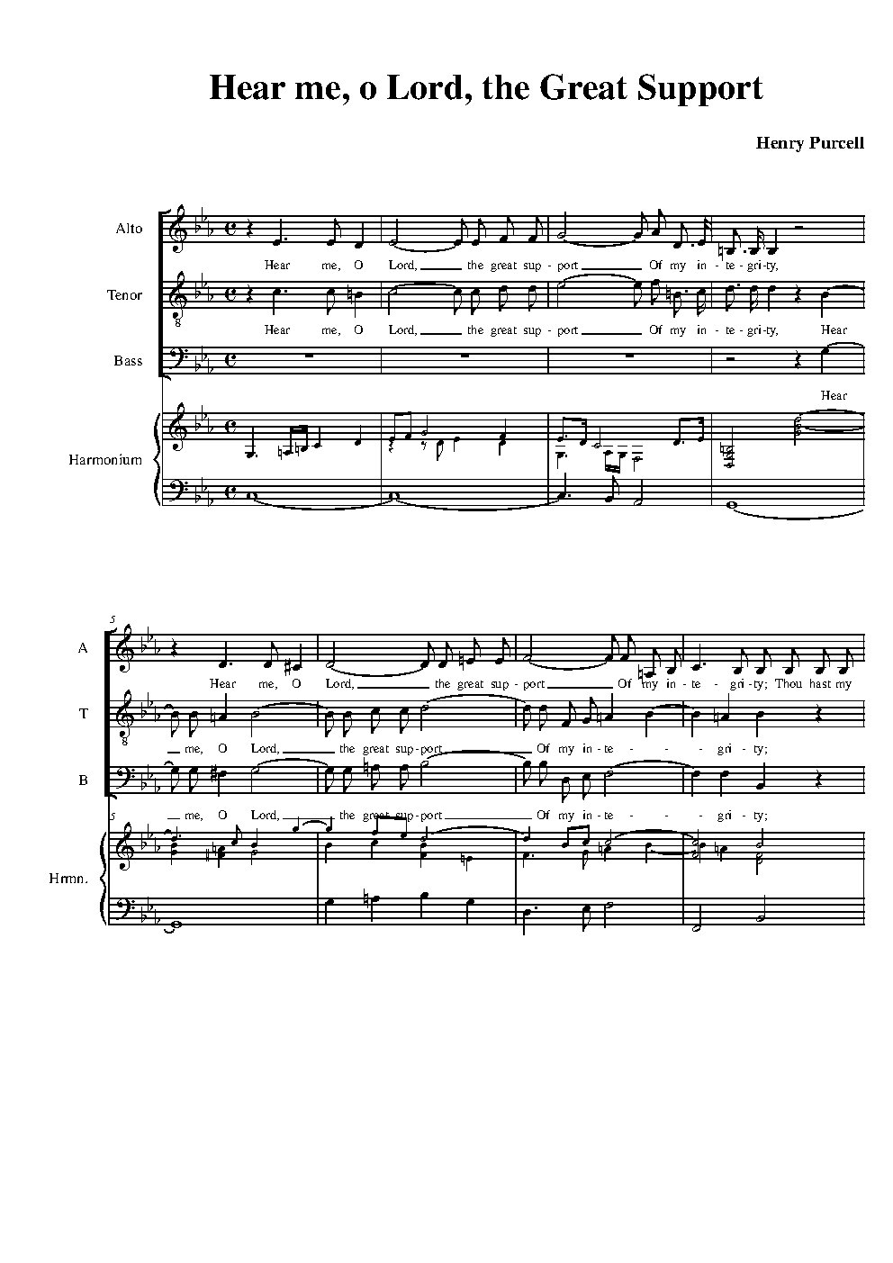Hear me, O Lord, the Great Support - Choir Script PDF Thumbnail