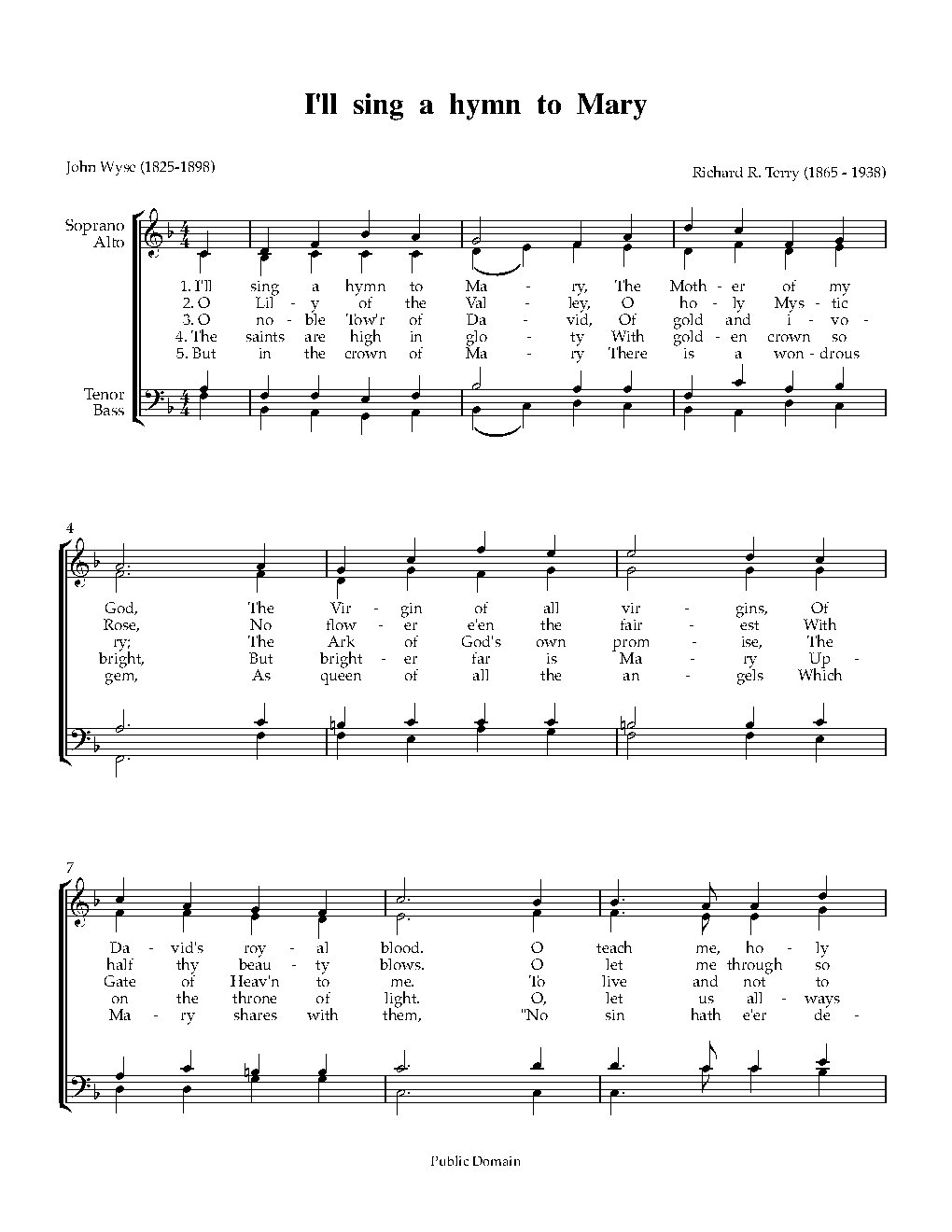 I'll sing a hymn to Mary