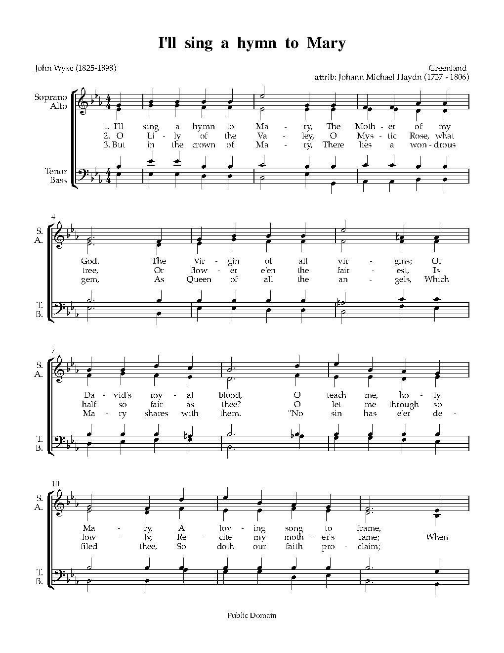 I'll sing a hymn to Mary
