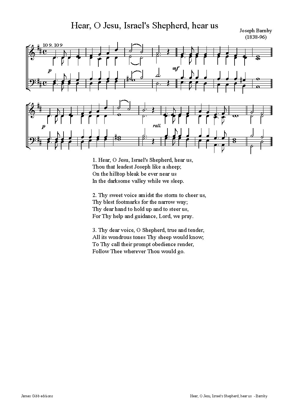 Hear, O Jesu, Israel's Shepherd, hear us