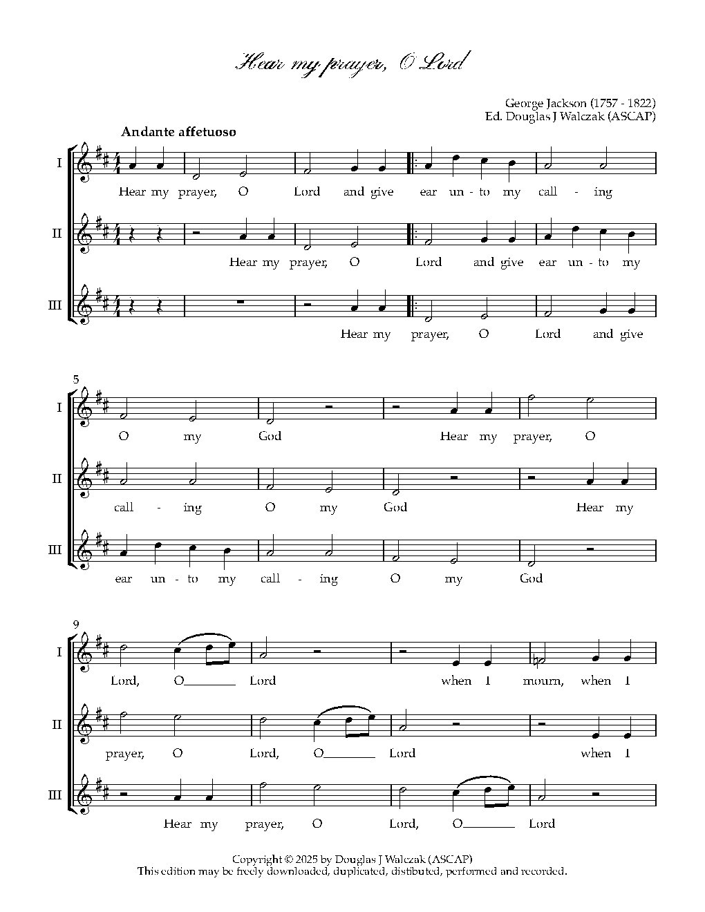 Hear my prayer, O Lord