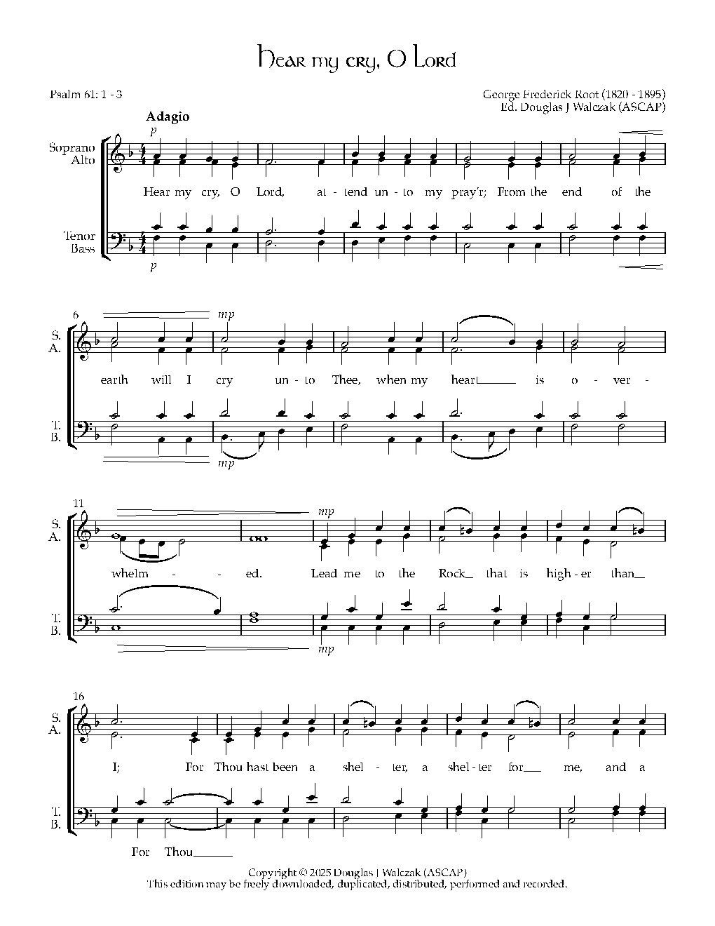 Hear my cry, O Lord