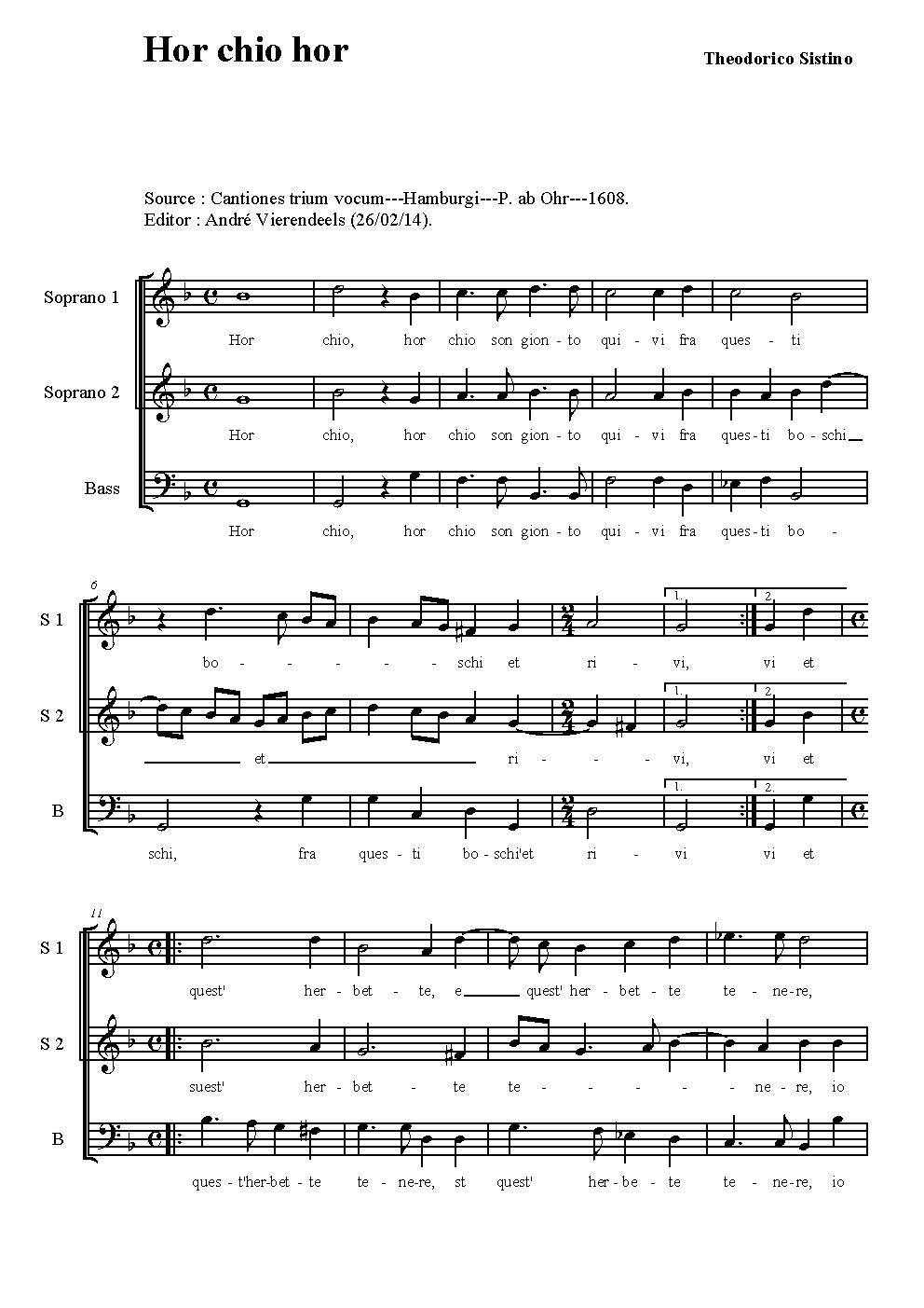 Hor chio hor - Choir Script PDF Thumbnail