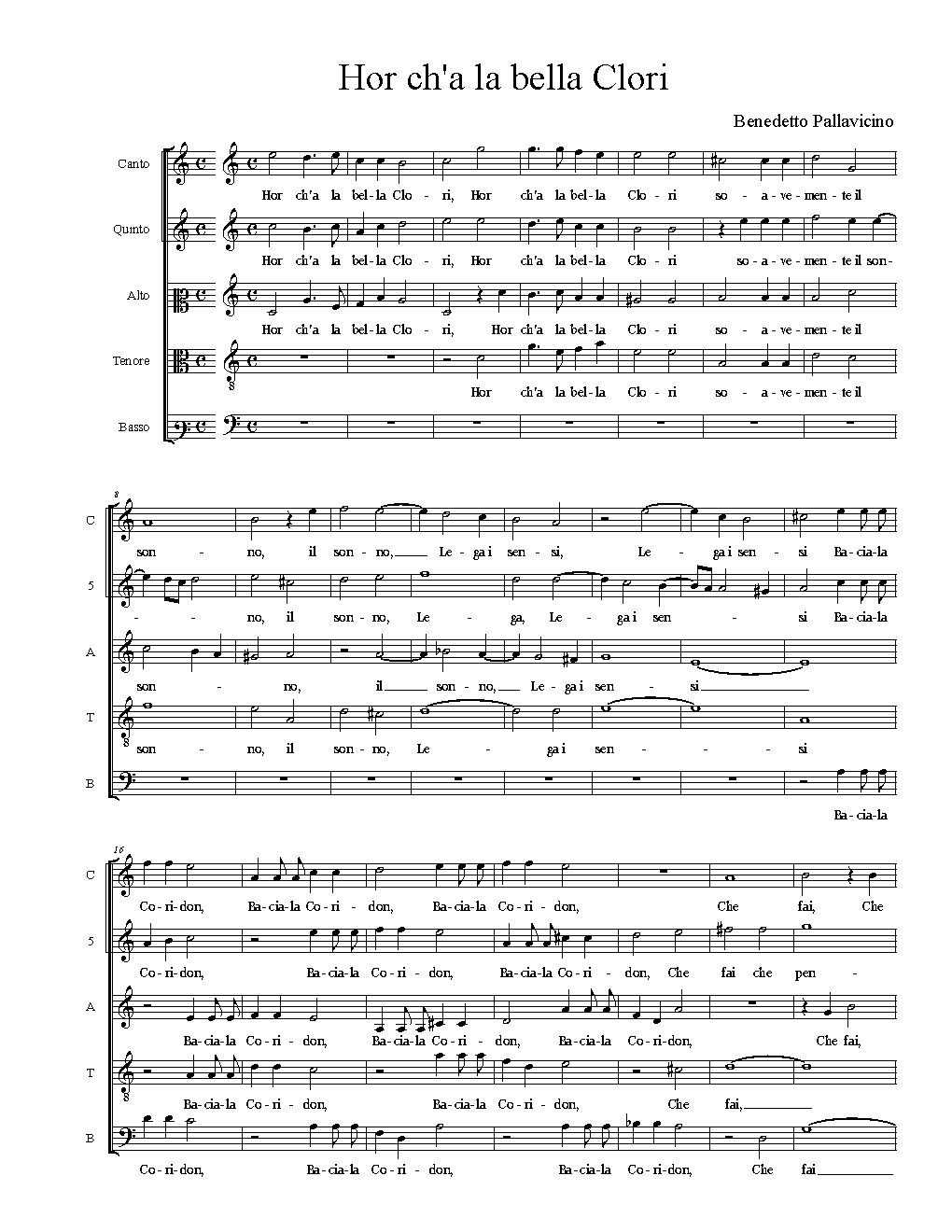 Hor ch'a la bella Clori