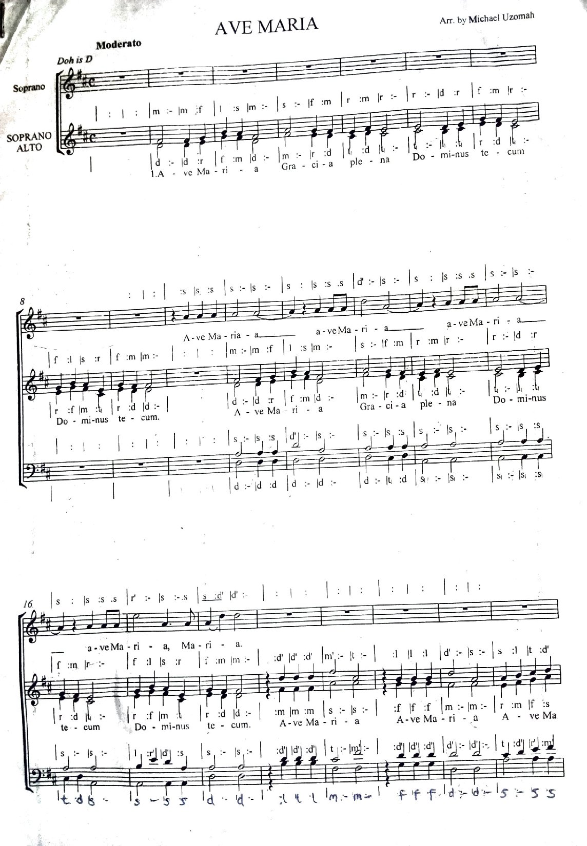 Ave Maria Arr.michael Uzomah