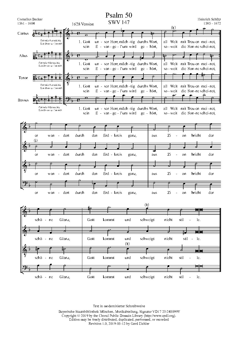 Gott unser Herr, mächtig durchs Wort, SWV 147 - Choir Script PDF Thumbnail