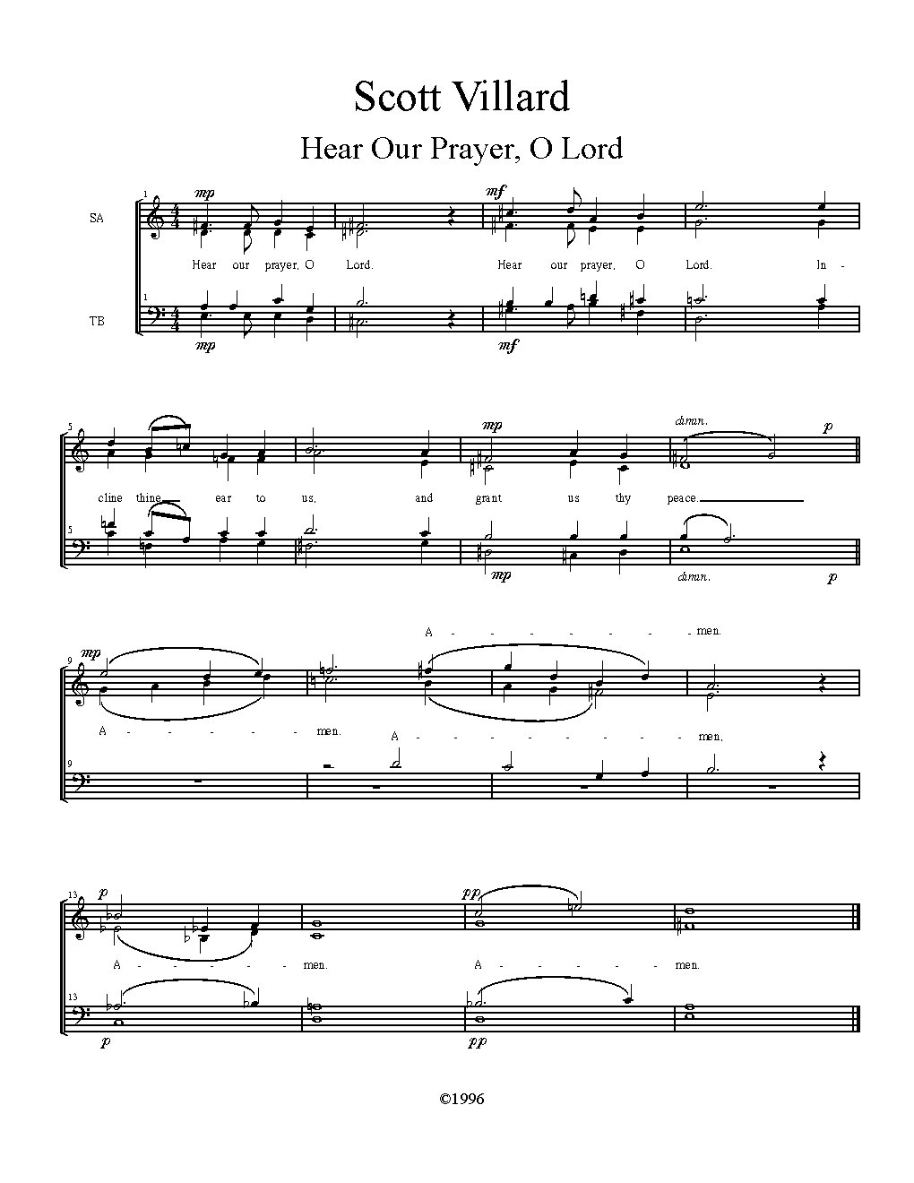 Hear our prayer, O Lord