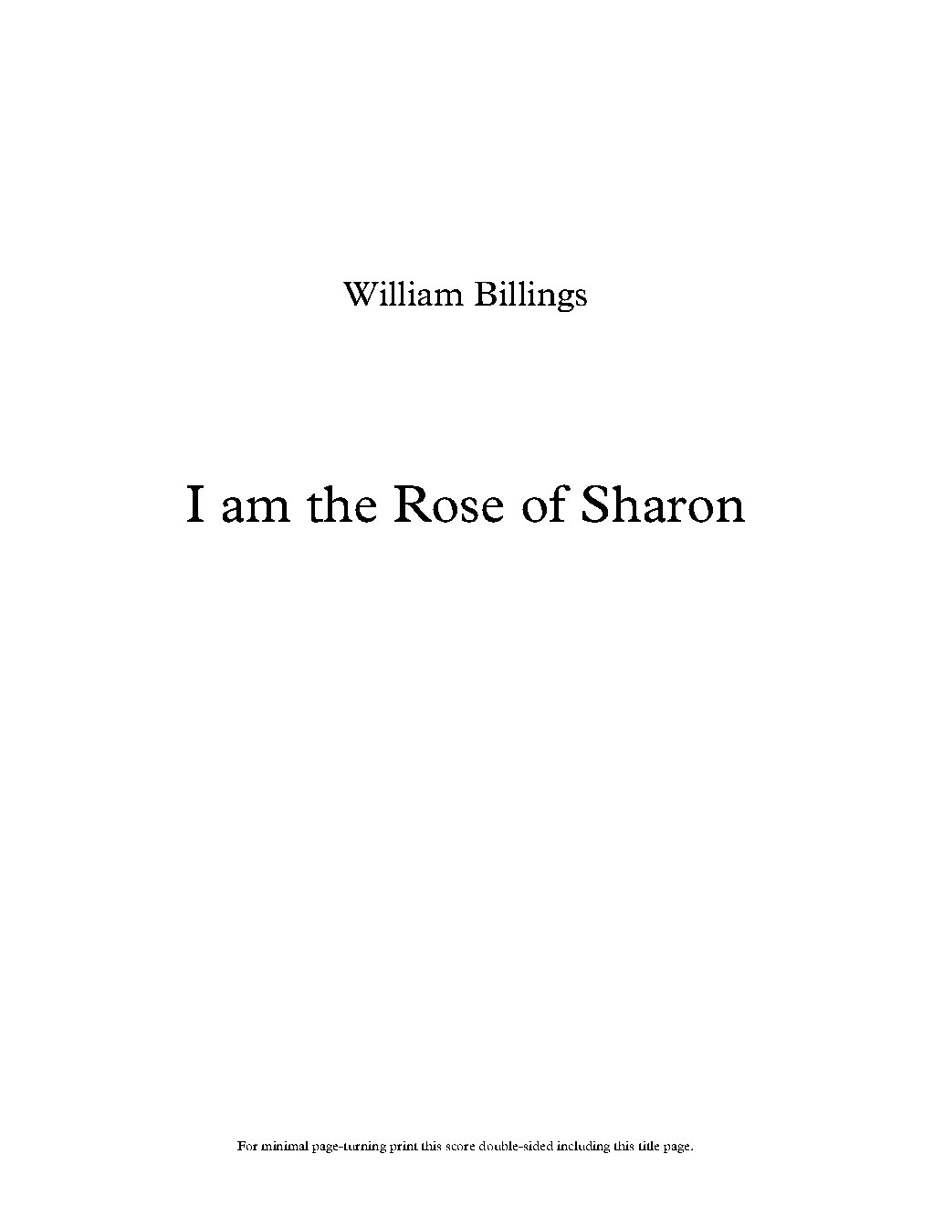 I am the Rose of Sharon
