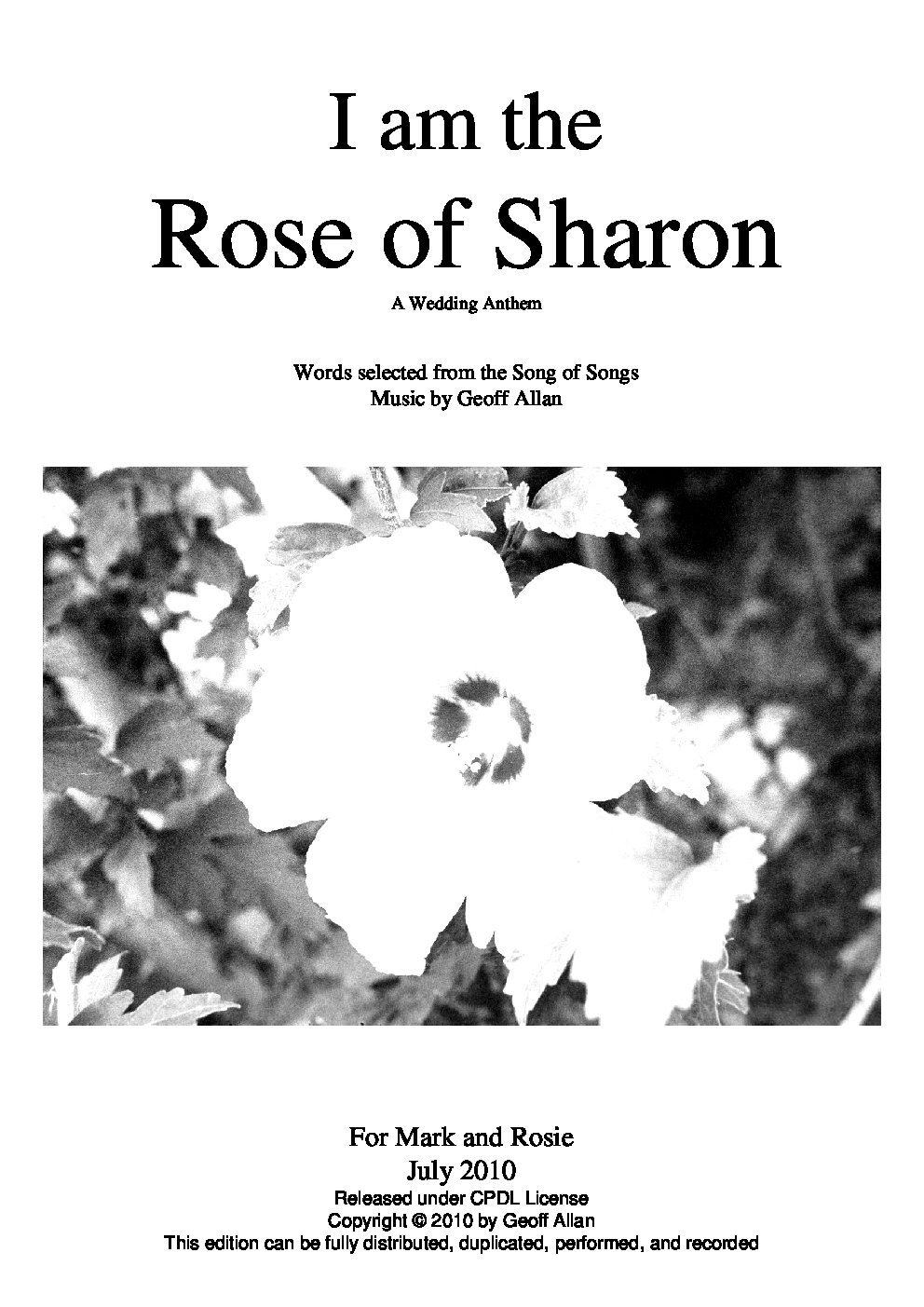I am the rose of Sharon