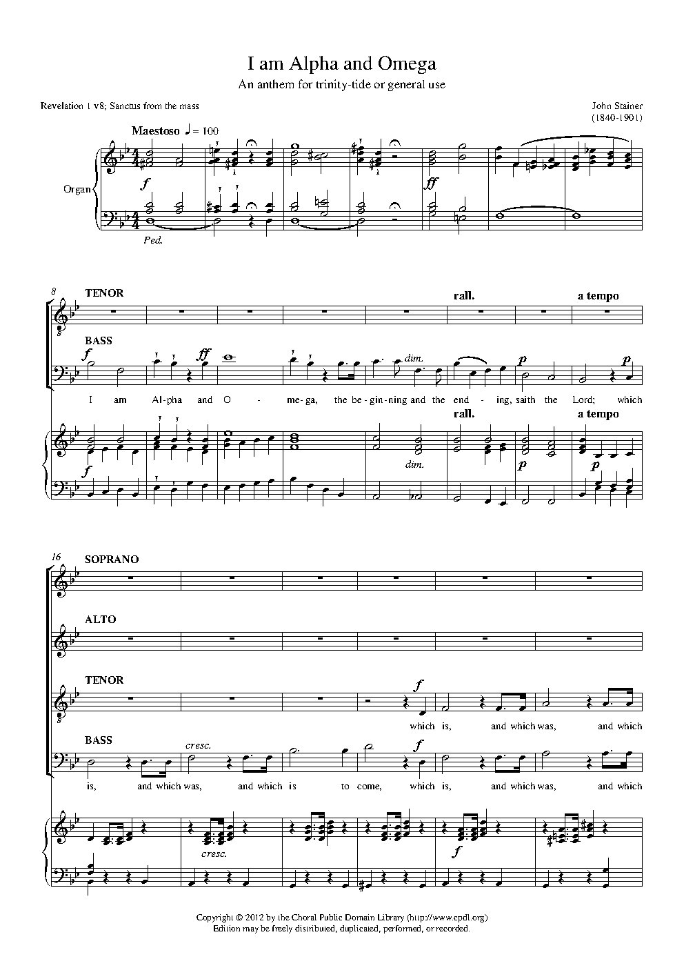 I am Alpha and Omega - Choir Script PDF Thumbnail