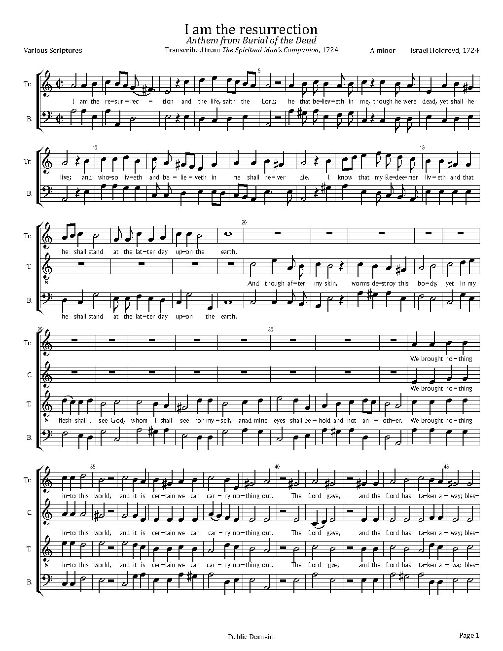I am the resurrection - Choir Script PDF Thumbnail