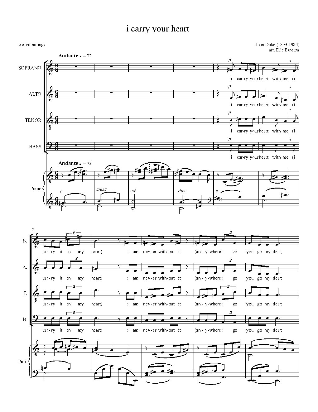 I carry your heart - Choir Script PDF Thumbnail