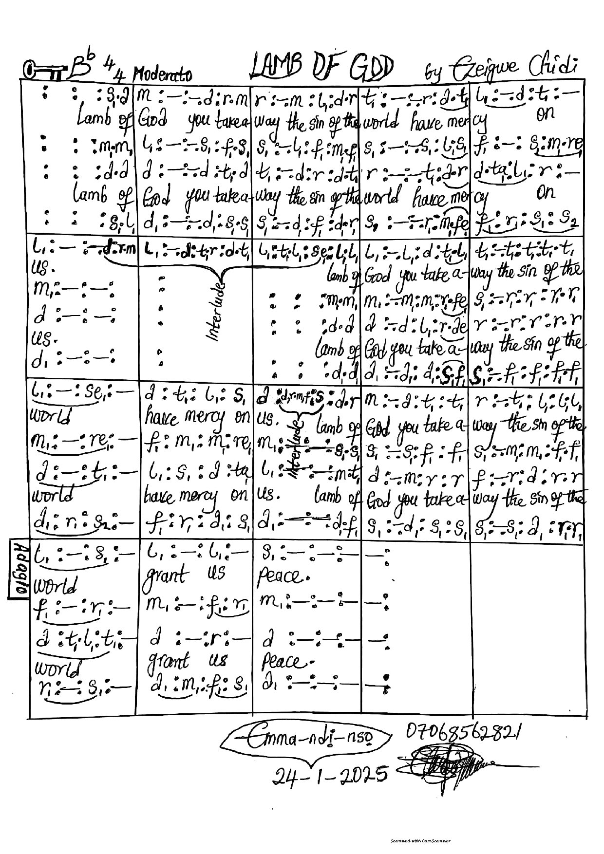Lamb Of God 2 By Emma-ndi-nso - Download Choir Script PDF