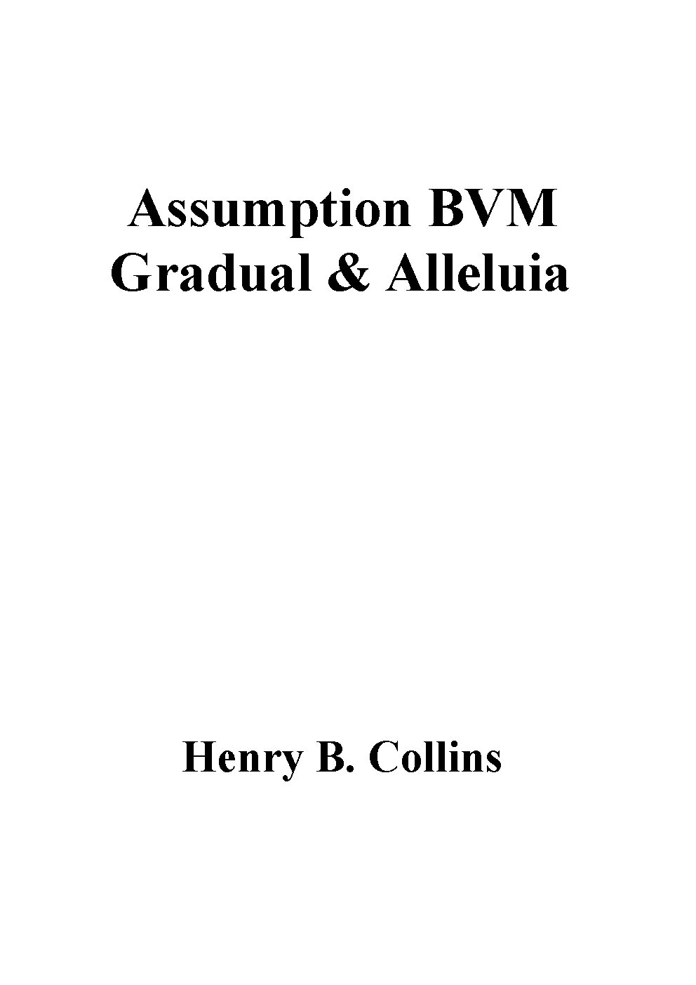 Gradual & Alleluia Assumption BVM