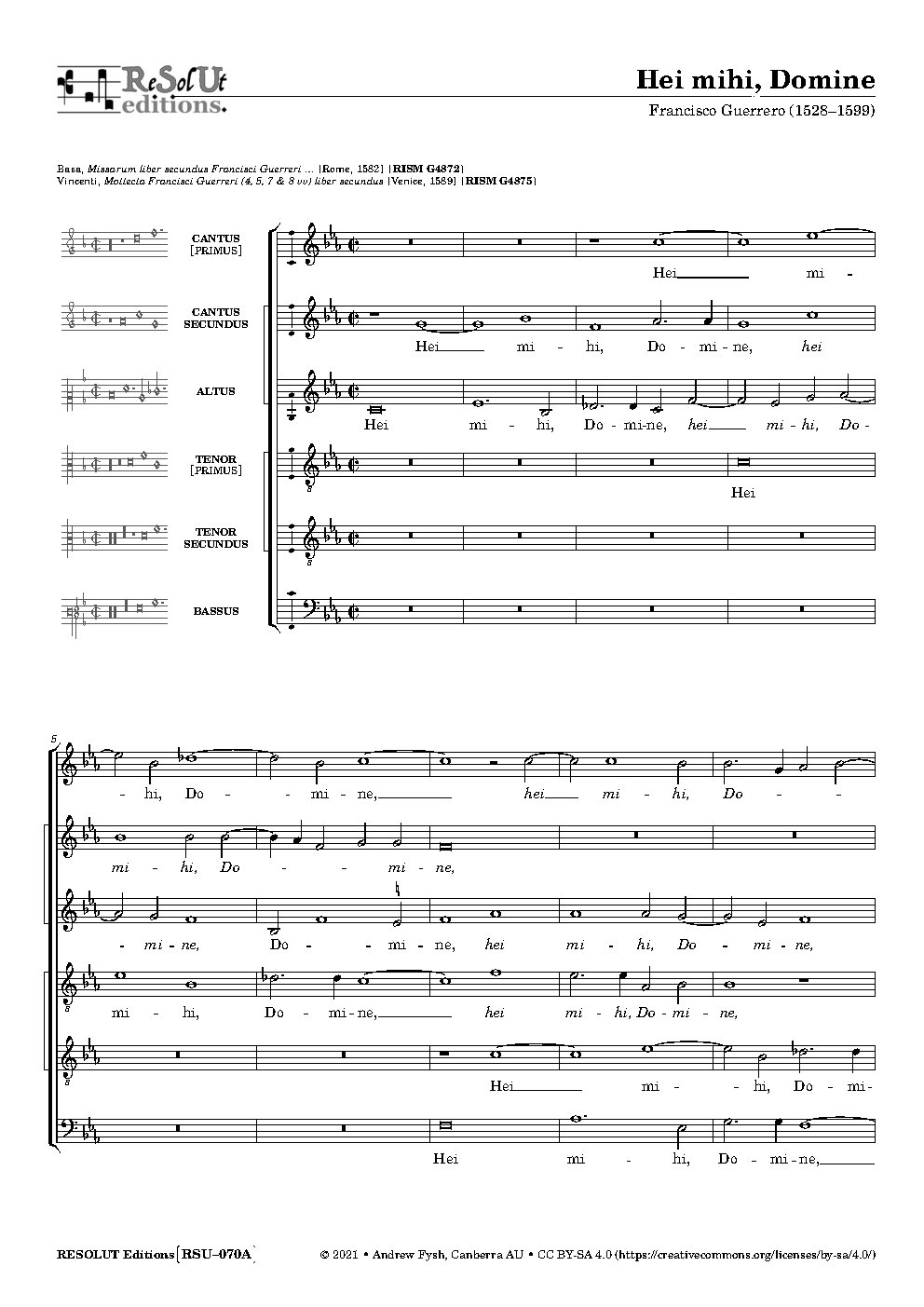Hei mihi, Domine (from Missa pro defunctis)