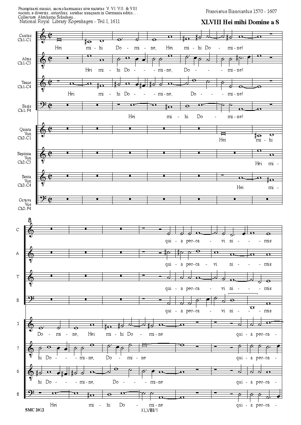 Hei mihi Domine a 8 - Choir Script PDF Thumbnail