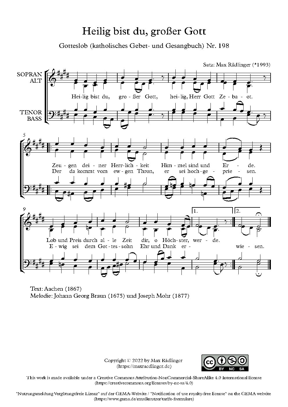 Heilig bist du, großer Gott - Choir Script PDF Thumbnail