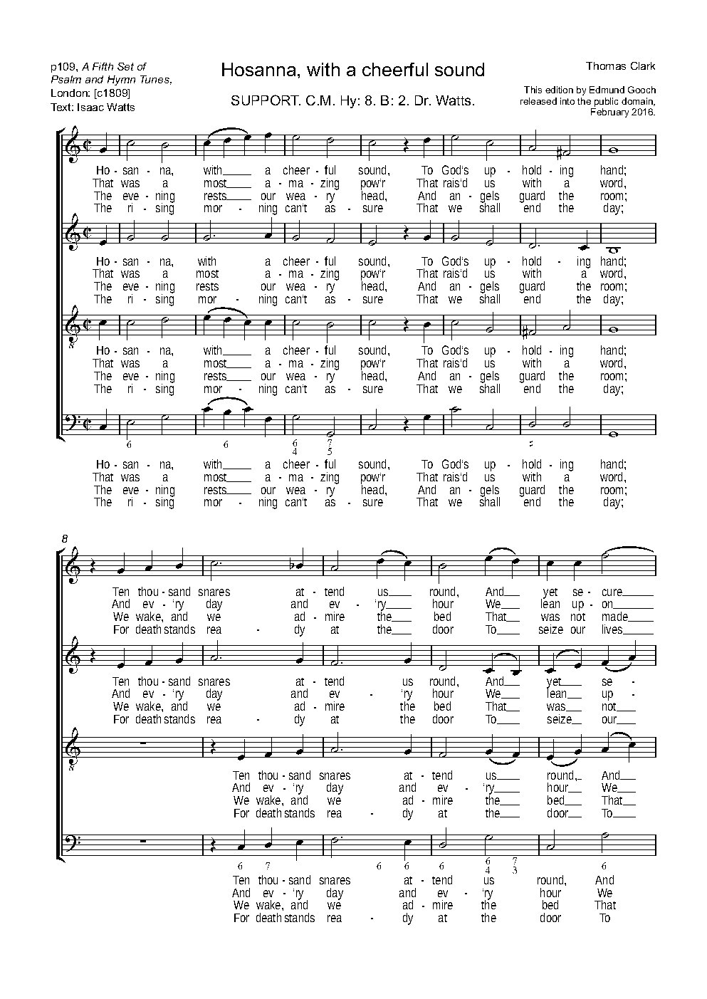 Hosanna, with a cheerful sound