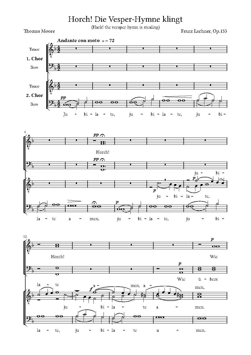 Horch! Die Vesper-Hymne klingt, Op. 153