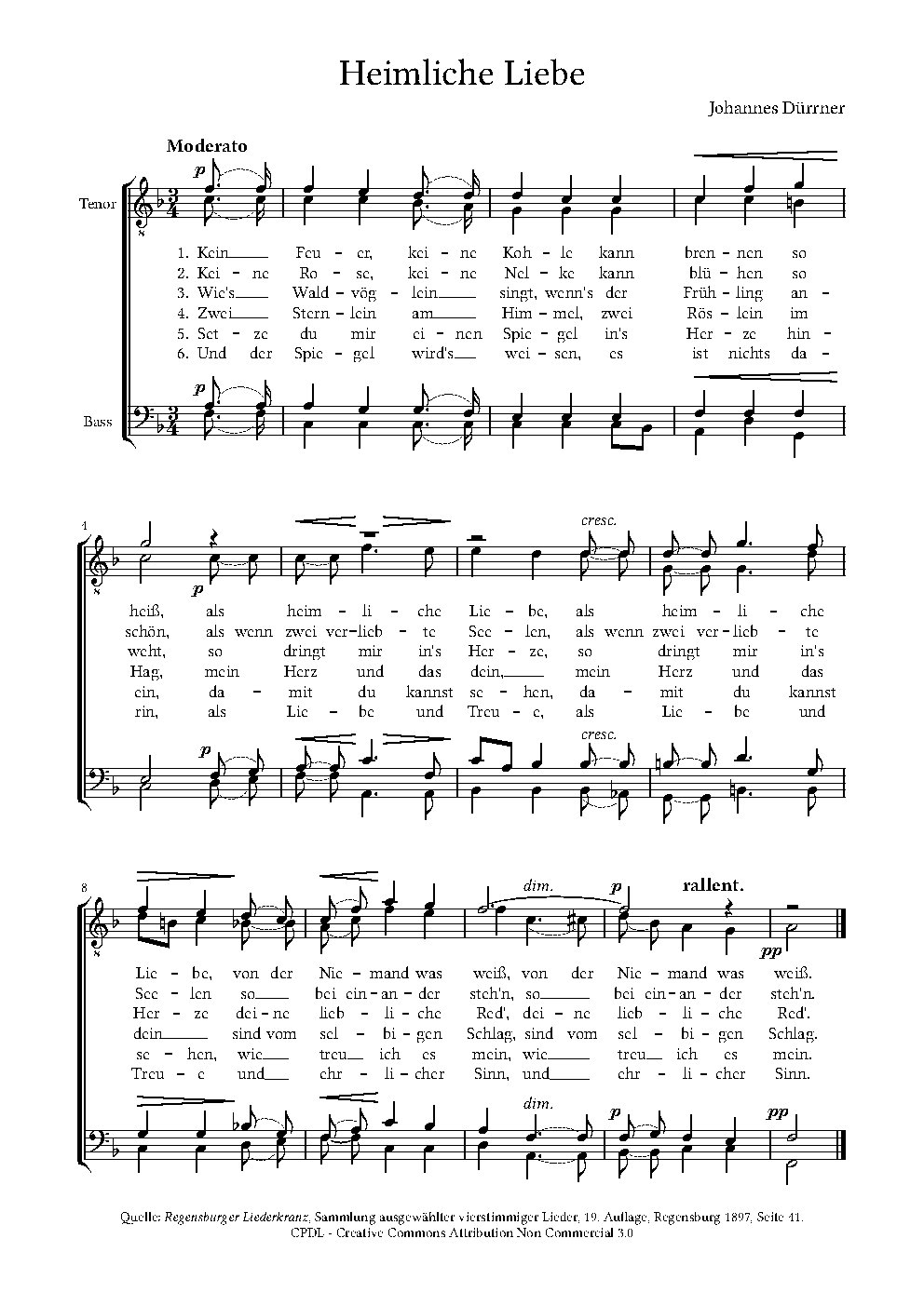 Heimliche Liebe - Choir Script PDF Thumbnail