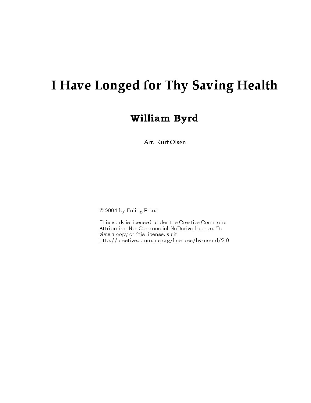 I have Longed for Thy Saving Health - Choir Script PDF Thumbnail