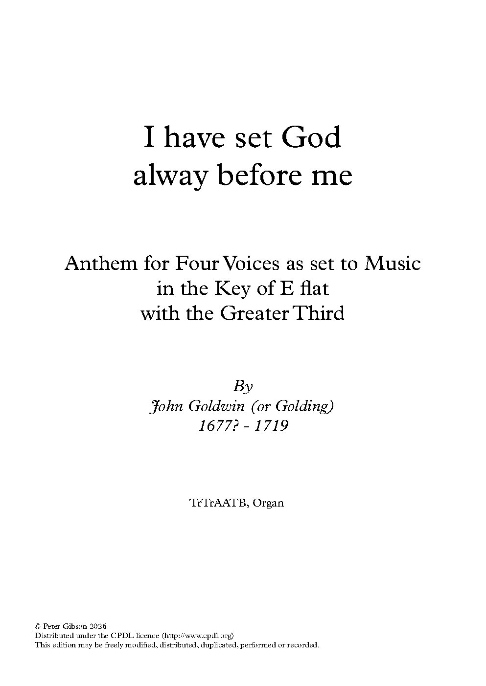 I have set God alway before me