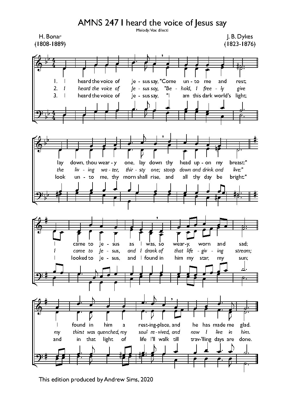 I heard the voice of Jesus say