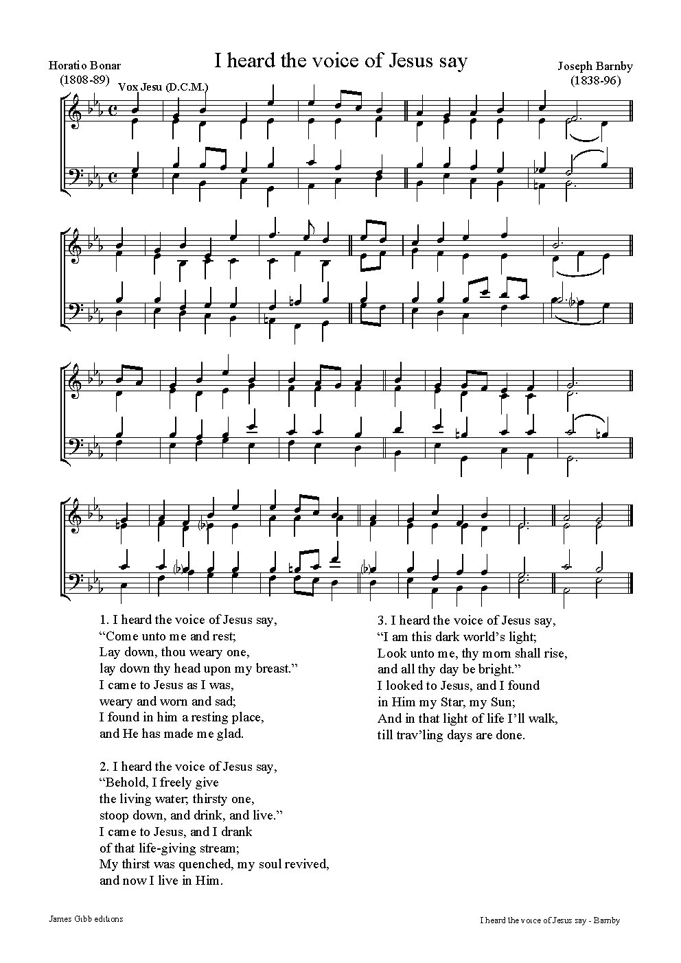 I heard the voice of Jesus say - Choir Script PDF Thumbnail