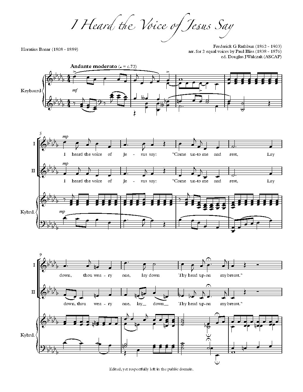 I heard the voice of Jesus say - Choir Script PDF Thumbnail