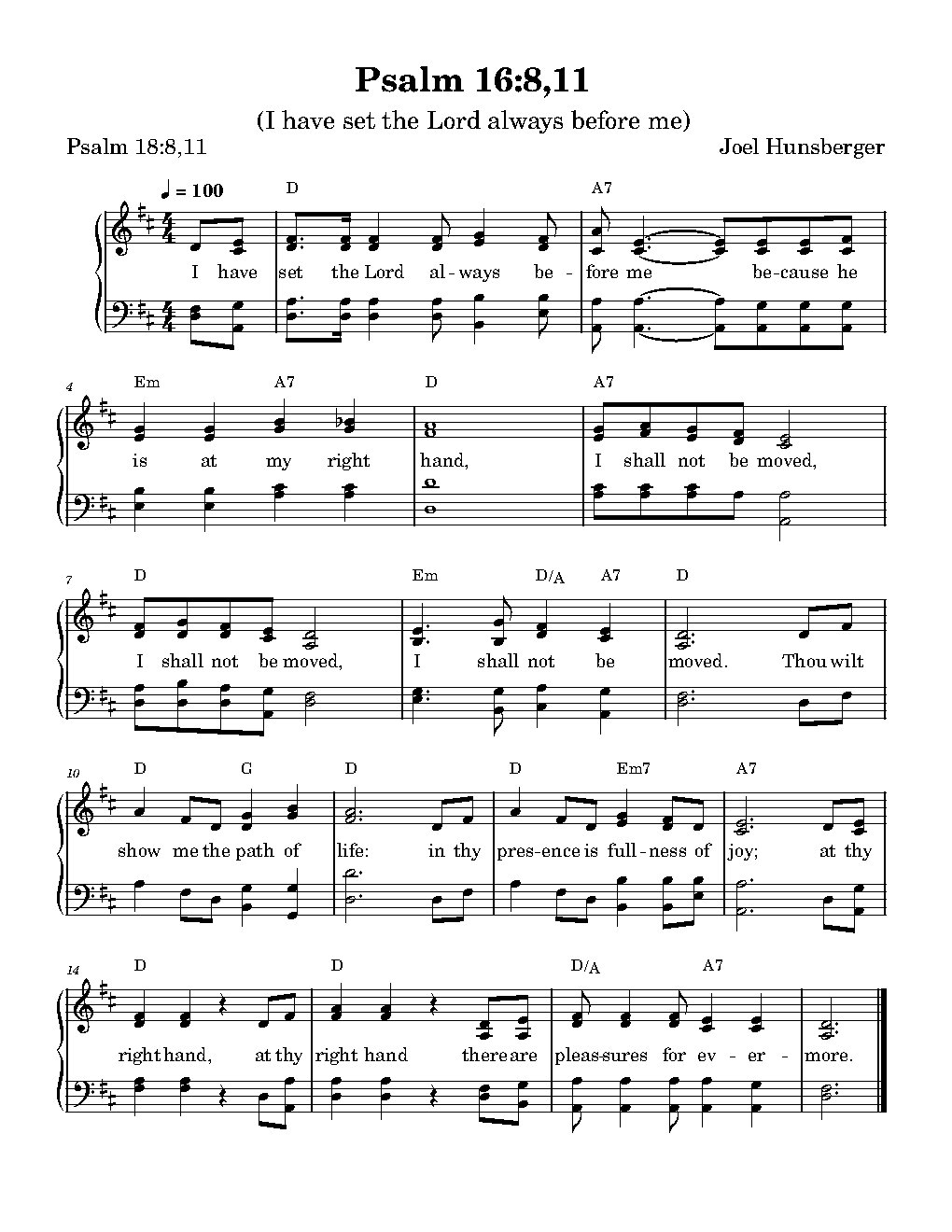 I Have Set the Lord Always Before Me - Choir Script PDF Thumbnail